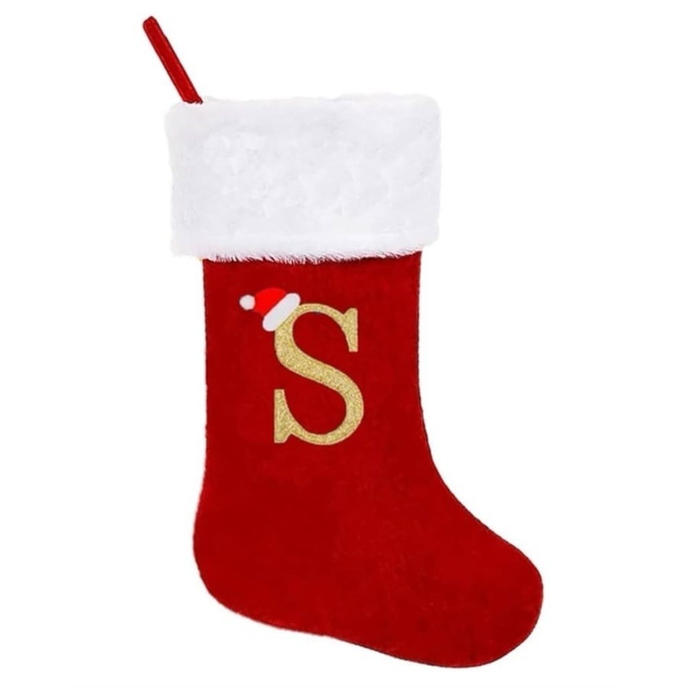 New 20 Inches Monogrammed Christmas Stockings,Letter S Personalized Christmas St